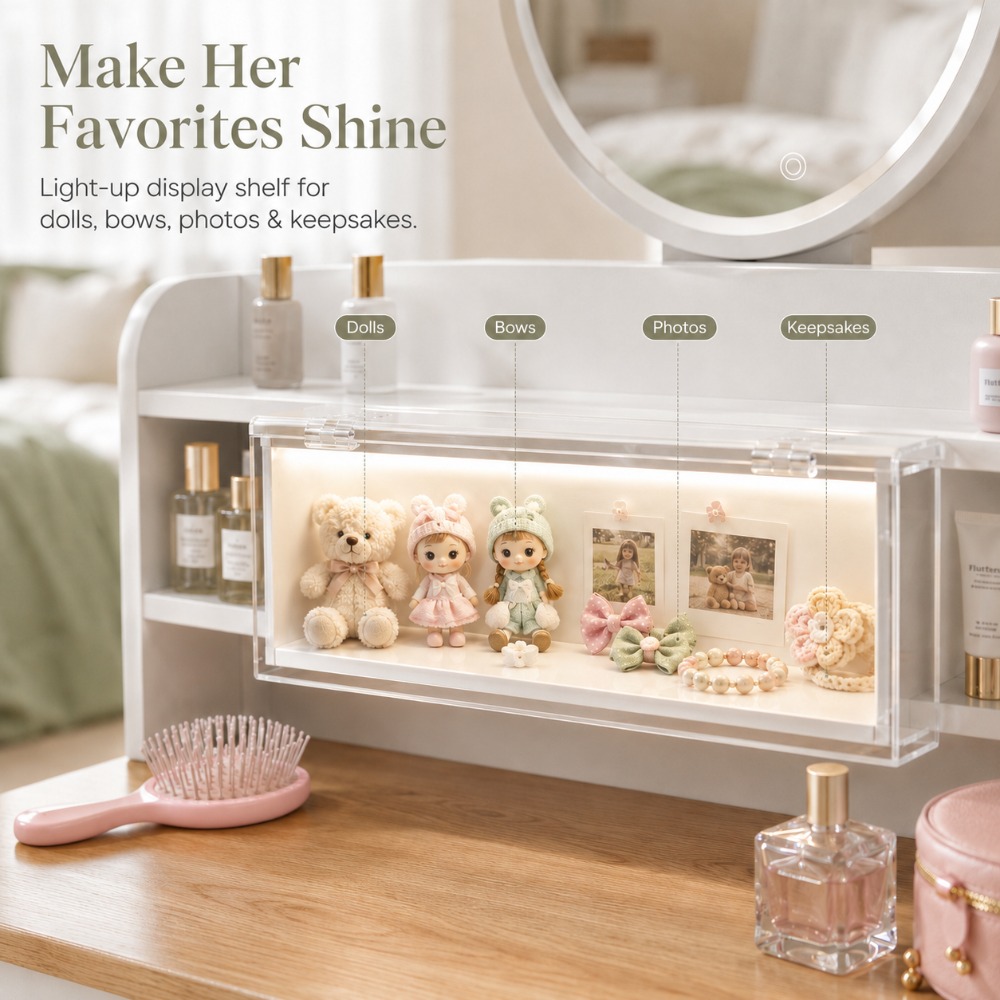 Perfect Gift for Her, Round Wo - đánh giá và giá Beauty Makeup Vanity Set