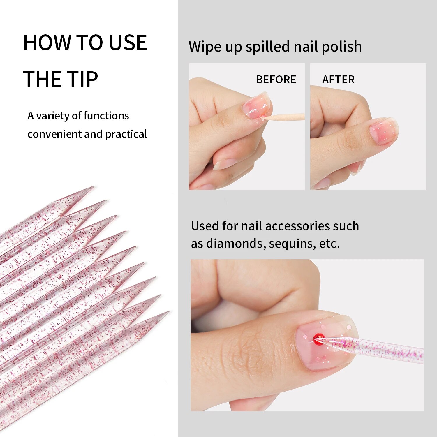 50 Pcs Nail Cuticle Pusher Cry - đánh giá và giá Contour Palette Stick
