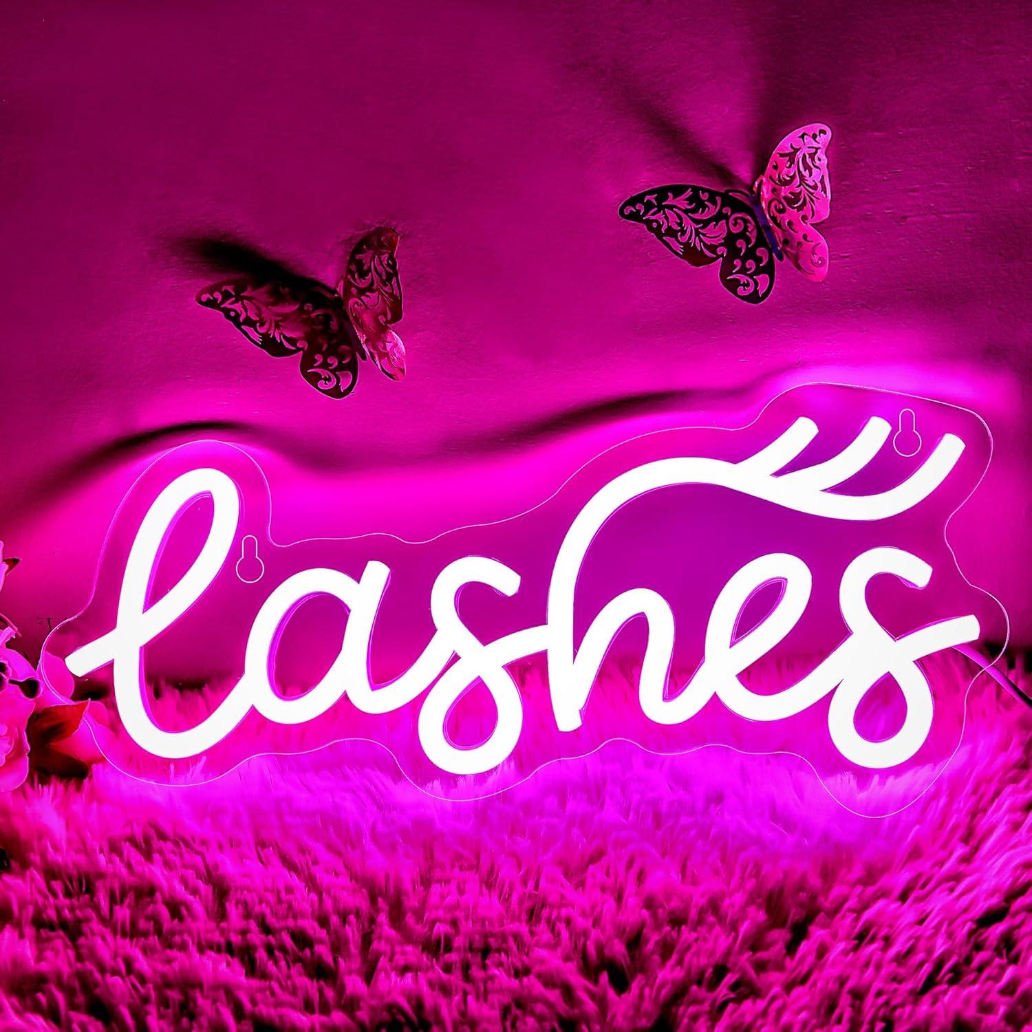 Lashes Neon Sign Lady Text Led - đánh giá và giá Beauty No Makeup