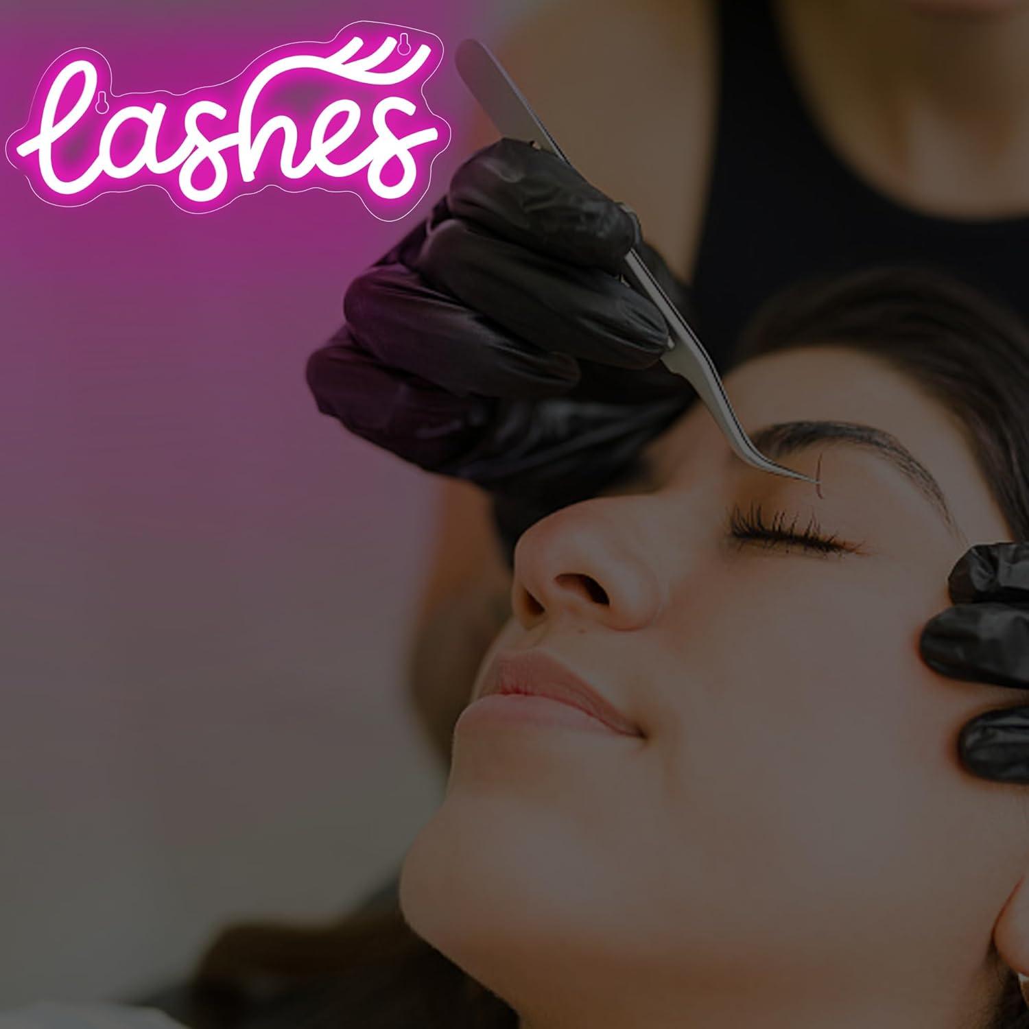 Lashes Neon Sign Lady Text Led - đánh giá và giá Beauty No Makeup