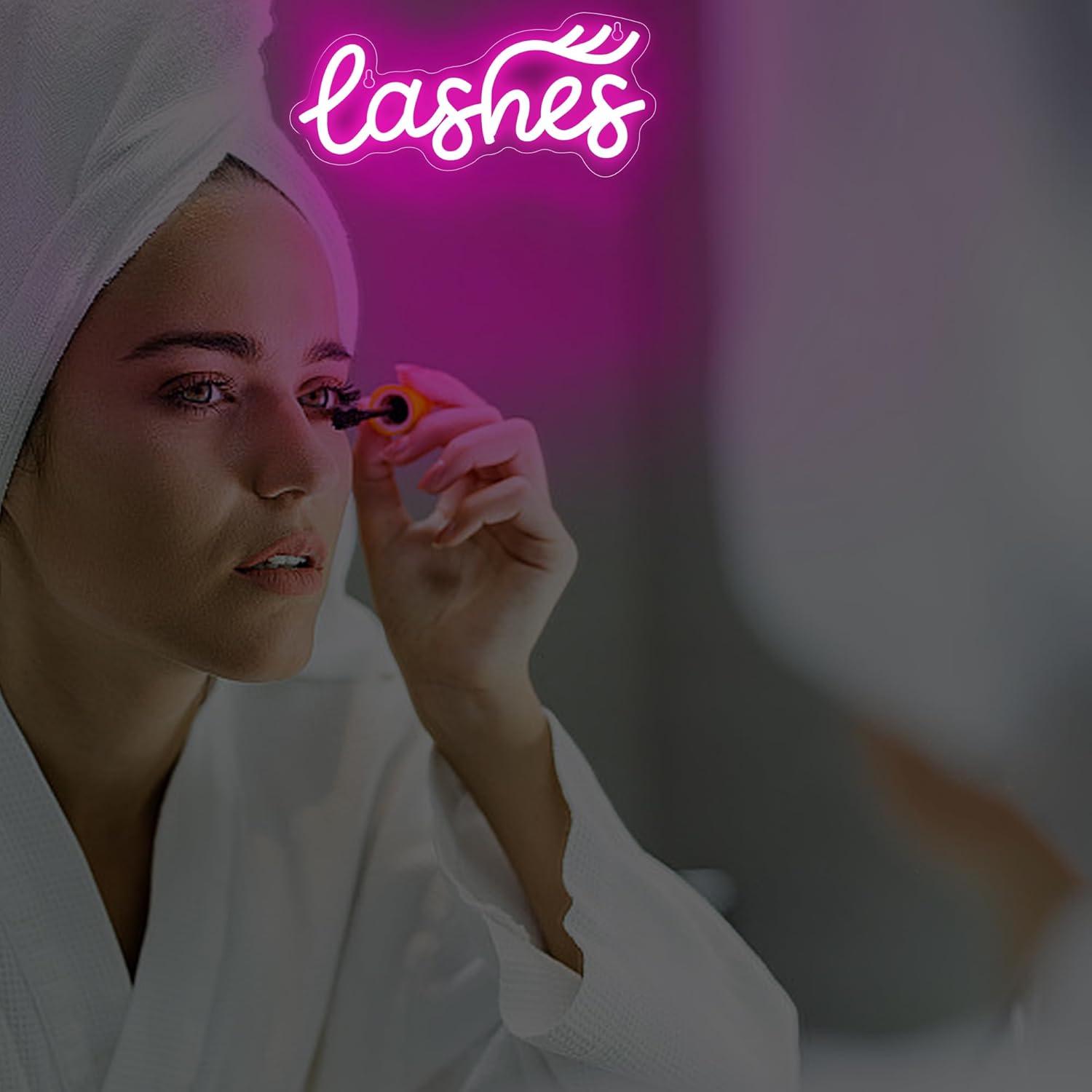 Lashes Neon Sign Lady Text Led - đánh giá và giá Beauty No Makeup