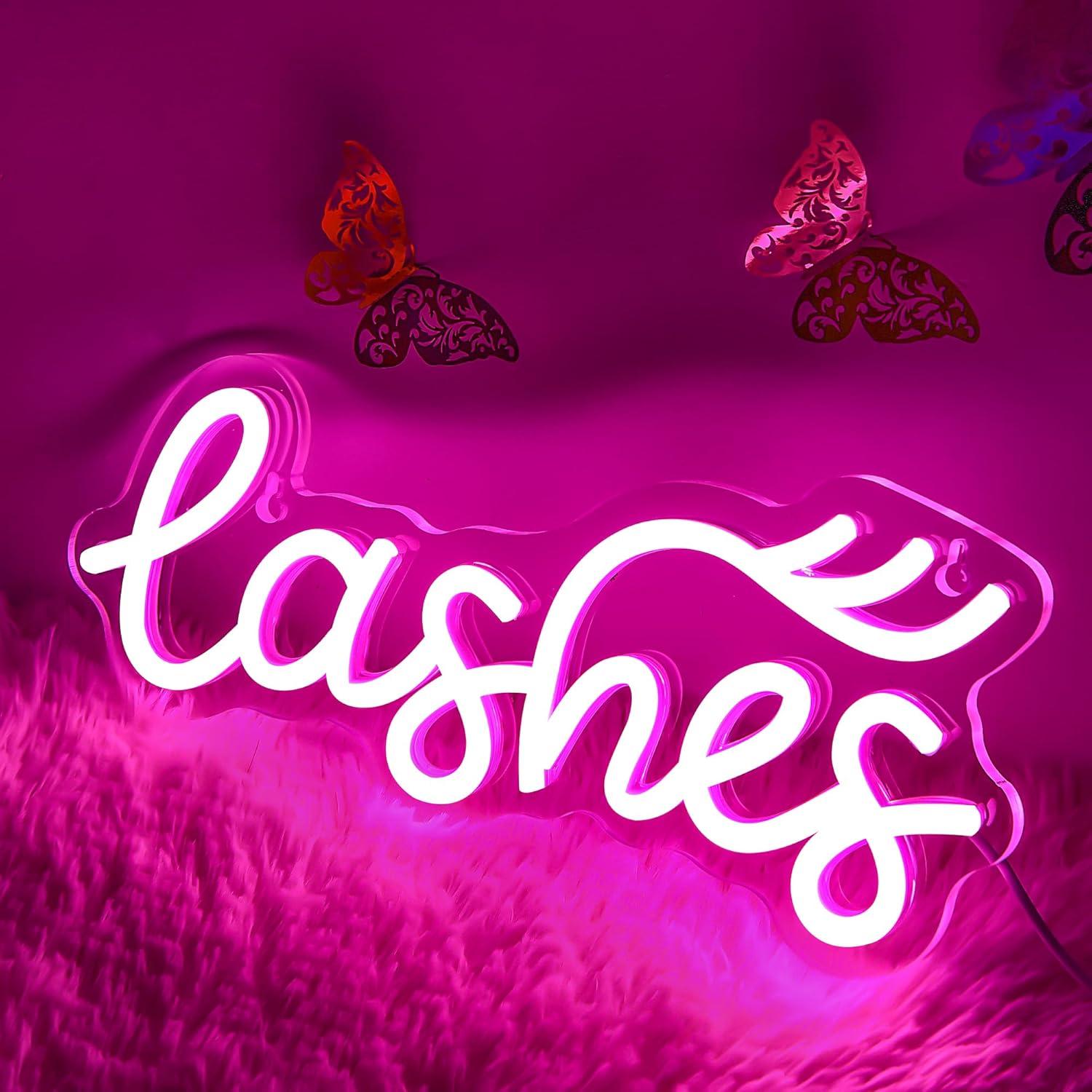 Lashes Neon Sign Lady Text Led - đánh giá và giá Beauty No Makeup